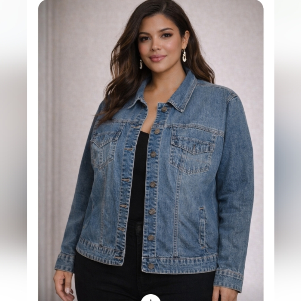 Ashley Stewart Classic Denim Jean Jacket – Women’s Plus Size 16W